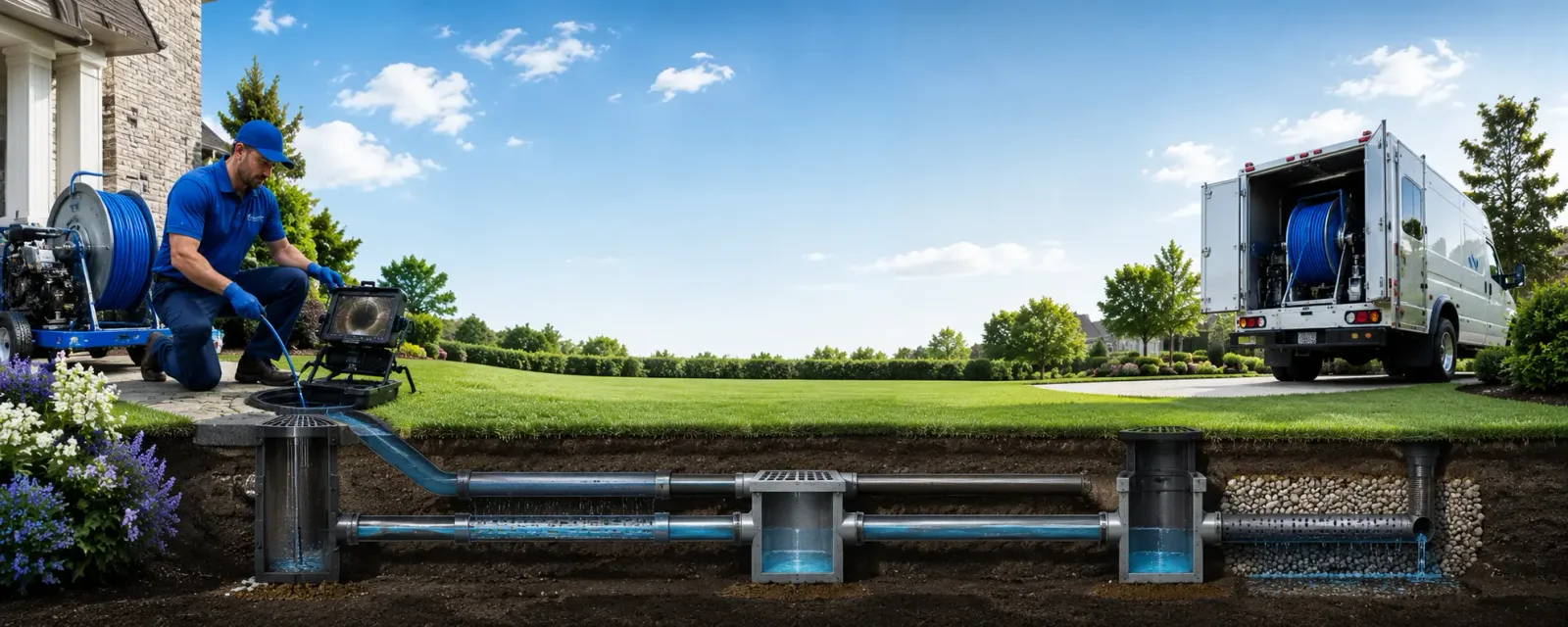 Outdoor drain cleaning information for Newtonville, MA